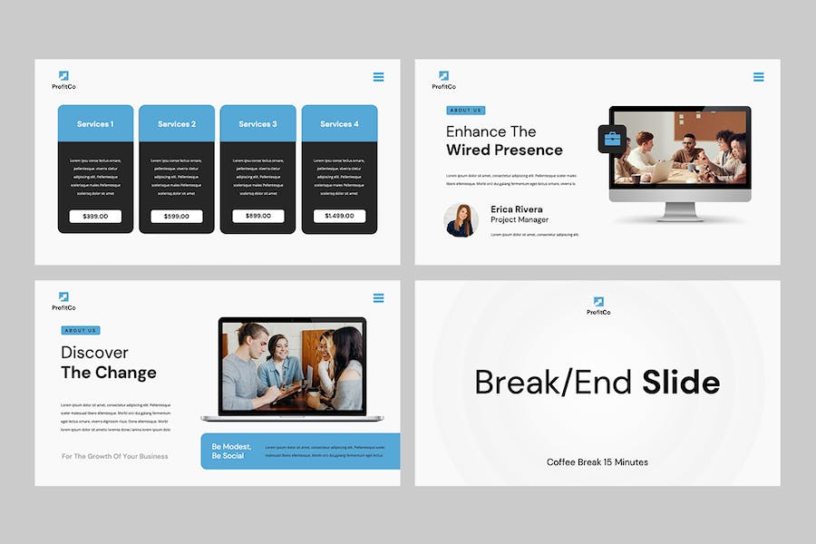 蓝色企业数字营销推广方案策划Keynote模板 - PPT派