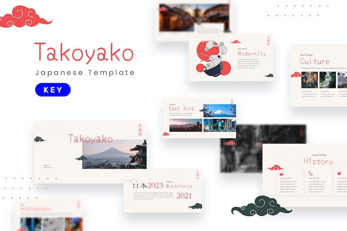 章鱼烧美食餐饮推广宣传Keynote模板 - PPT派