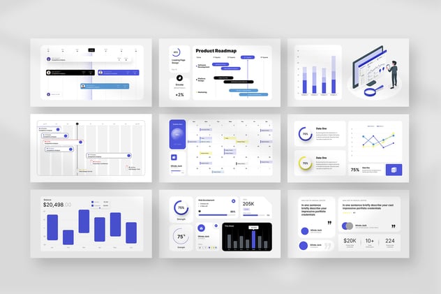 KPI业绩指标仪表板PPT模板 - PPT派