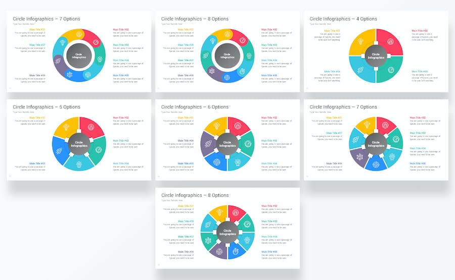 圆圈信息图表数据展示Keynote模板 - PPT派