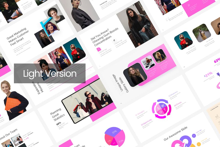 美学模特时尚潮流展示Keynote模板 - PPT派