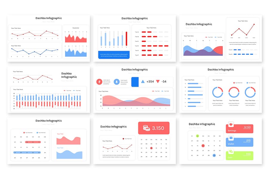 数据展示统计分析信息图形PPT模板 - PPT派