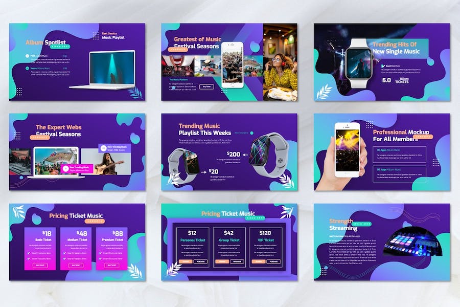 音乐在线平台品牌推广Keynote模板 - PPT派