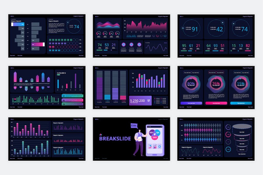 企业KPI绩效考核数据监控PPT模板 - PPT派