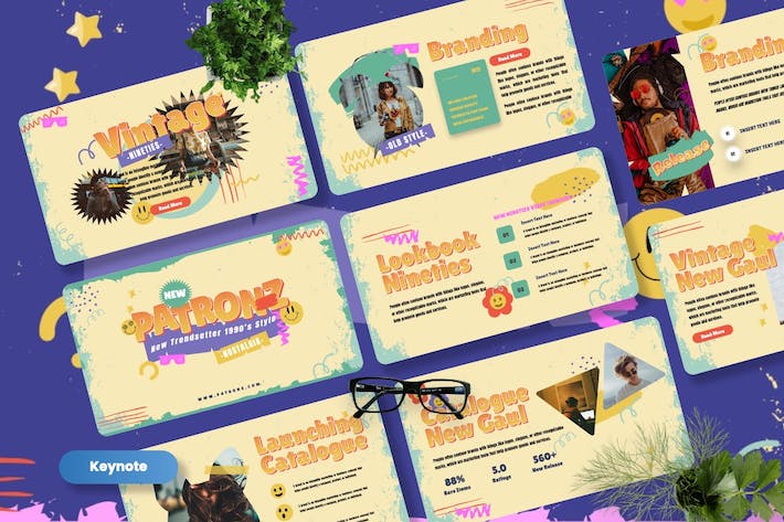 复古怀旧风格设计展示Keynote模板 - PPT派