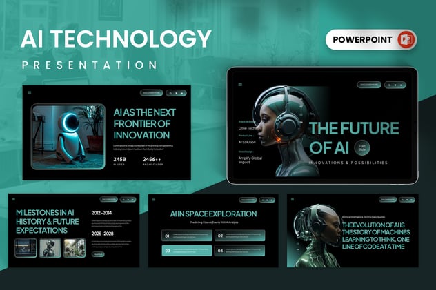人工智能技术科技创新应用方案PPT模板 - PPT派