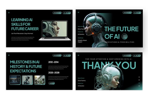 人工智能技术科技创新应用方案PPT模板 - PPT派