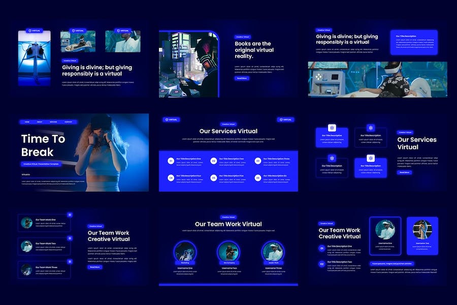 虚拟创意讲述展示设计创新PPT模板 - PPT派