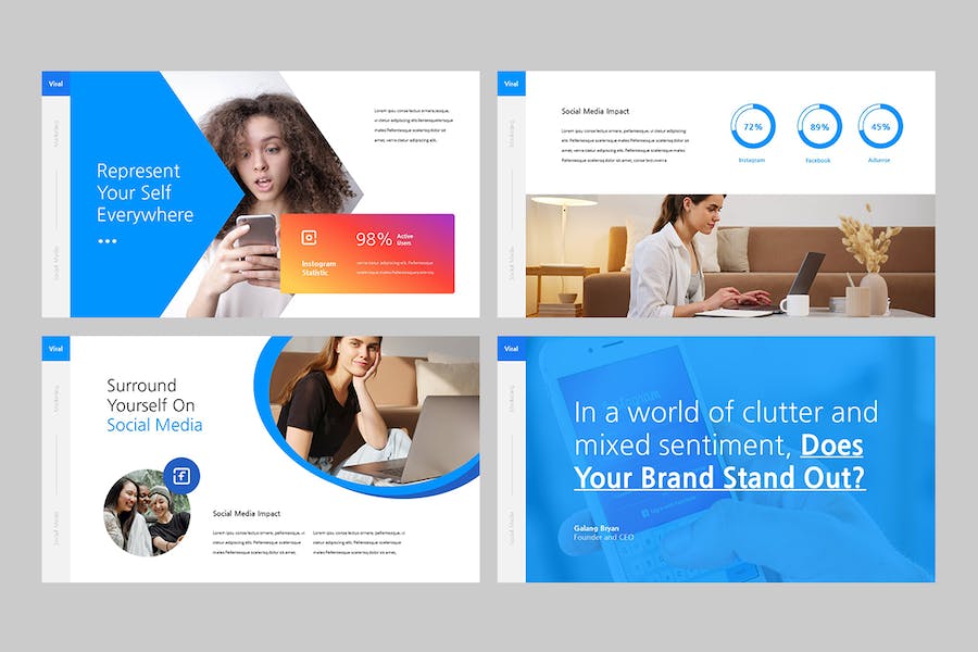 社交媒体营销推广策略讲述Keynote模板 - PPT派