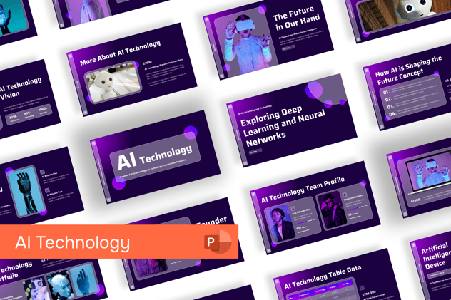 科技人工智能技术应用创新方案PPT模板 - PPT派