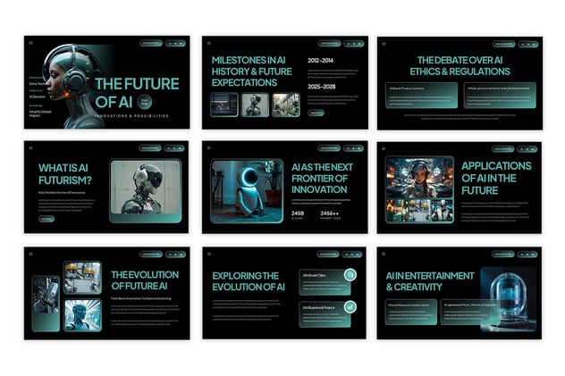 人工智能技术科技创新应用方案PPT模板 - PPT派