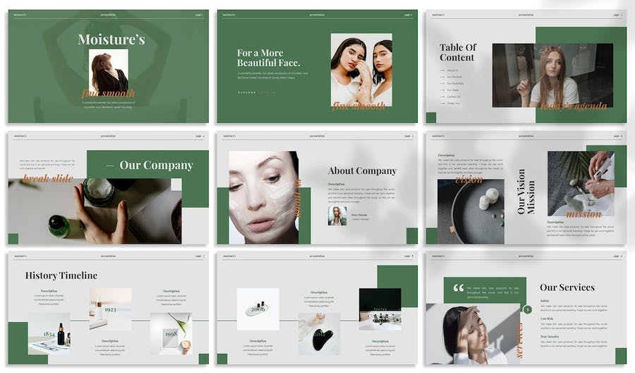 护肤保湿产品推介宣传PPT模板 - PPT派