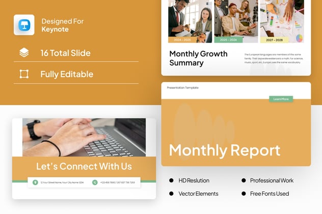 月度财务报告总结展示Keynote模板 - PPT派