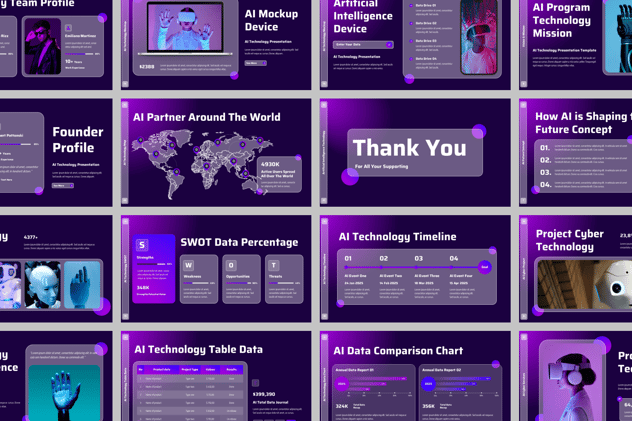 科技人工智能技术应用创新方案PPT模板 - PPT派
