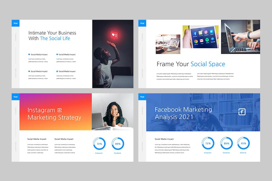 社交媒体营销推广策略讲述Keynote模板 - PPT派