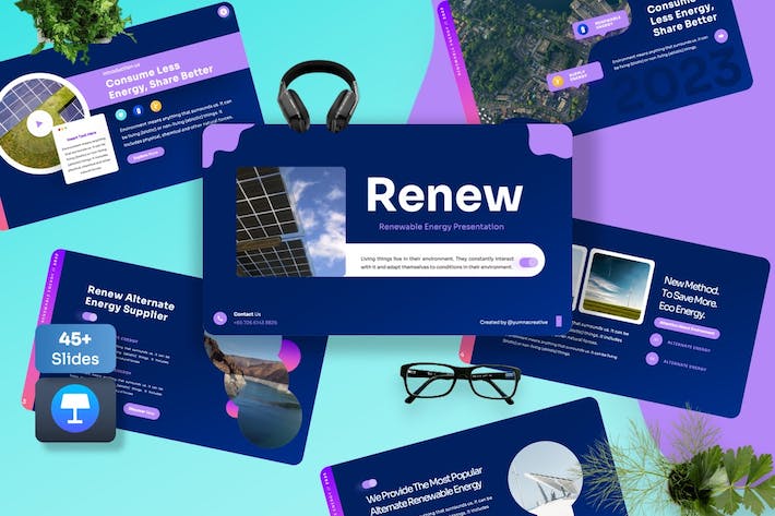 可再生能源绿色环保主题Keynote模板 - PPT派