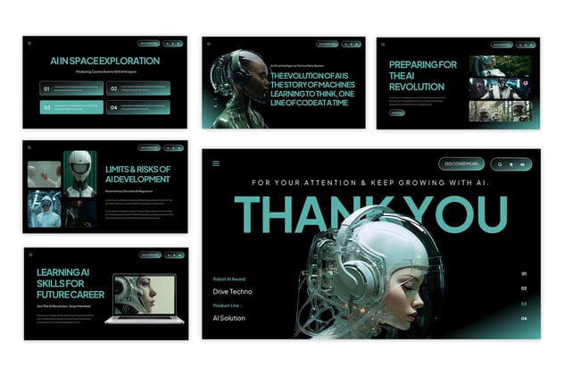 人工智能技术科技创新应用方案PPT模板 - PPT派