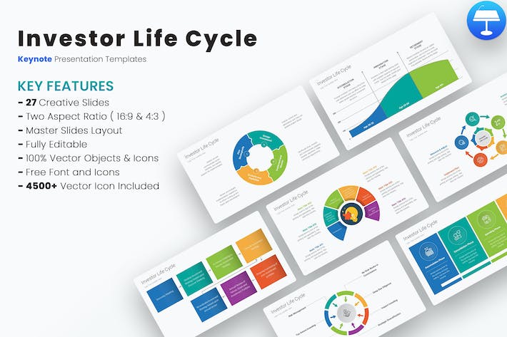 投资生命周期关系图形keynote模板 - PPT派