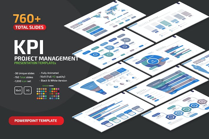 KPI性能指标商业融资报告PPT模板 - PPT派