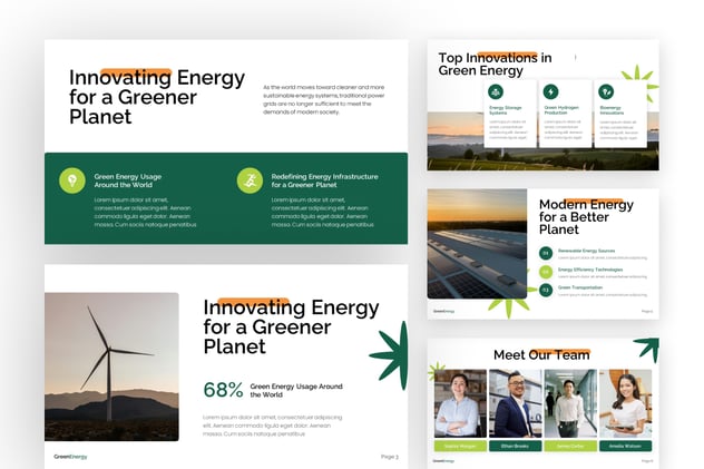绿色能源环保行业方案PPT模板 - PPT派