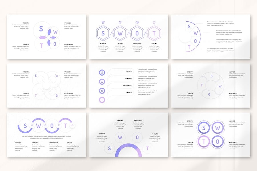 会计SWOT分析信息图表Keynote模板 - PPT派