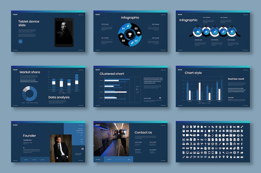 蓝色商务企业形象宣传PPT模板 - PPT派