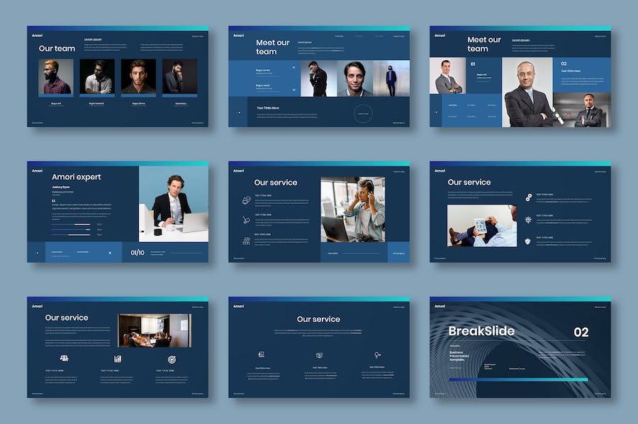 蓝色商务企业形象宣传PPT模板 - PPT派