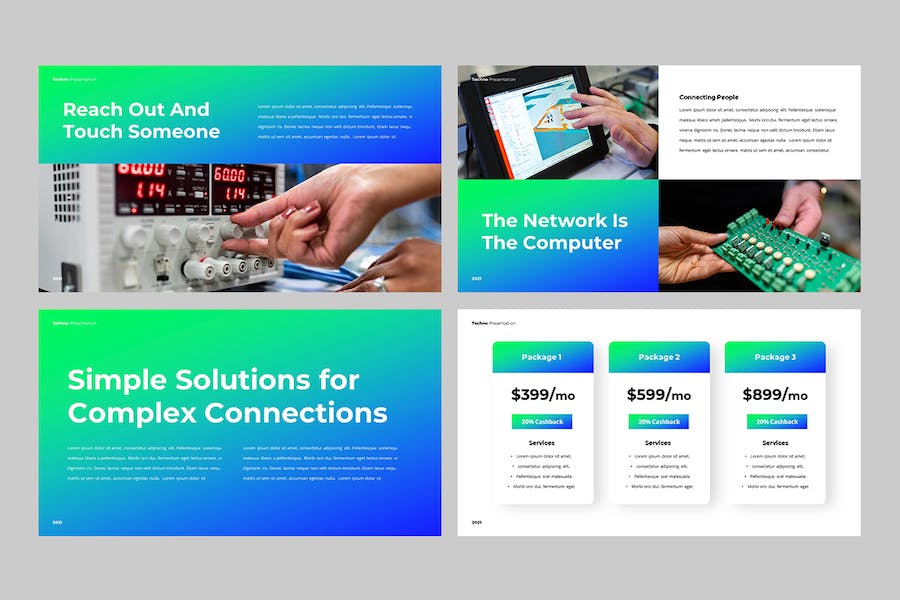 科技技术行业解决方案PPT模板 - PPT派