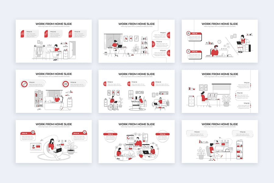 居家办公工作管理信息图形Keynote模板 - PPT派