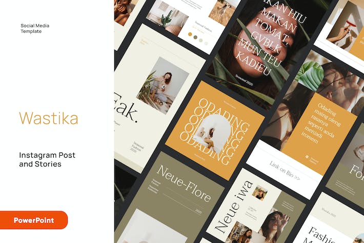 时尚服装目录社交媒体推介PPT模板 - PPT派