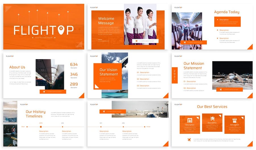航空公司品牌介绍服务展示Keynote模板 - PPT派