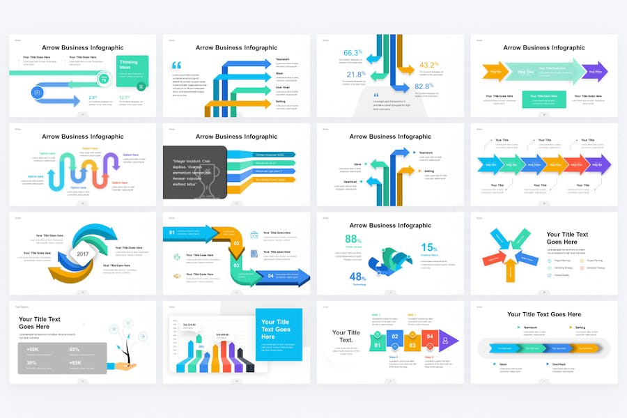 箭头-流程-信息图表-PowerPoint-模板 - PPT派