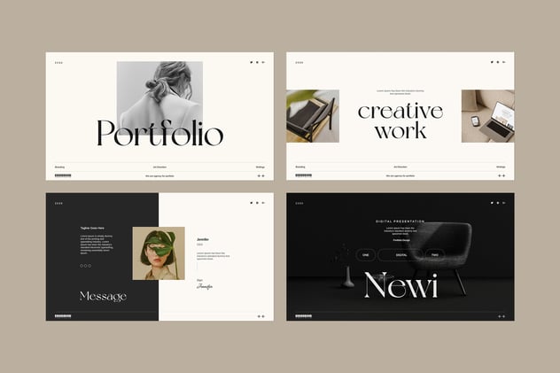 商务业务作品集投资组合展示PPT模板 - PPT派