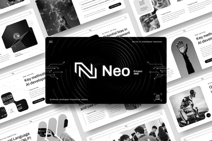 人工智能创新技术讲述应用方案展示Keynote模板 - PPT派