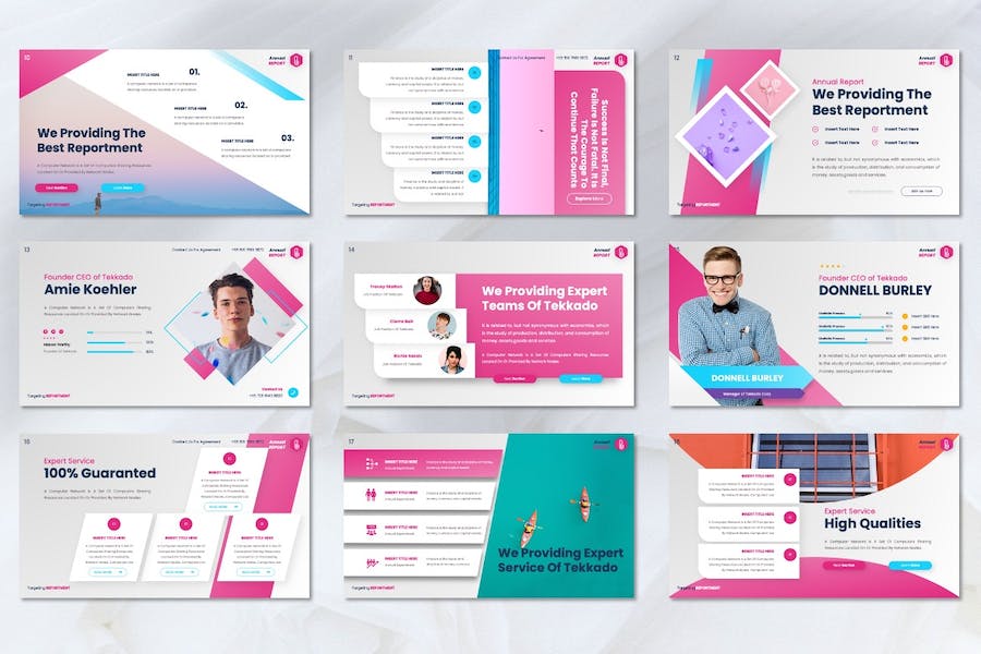 年度报告数据统计展示PPT模板 - PPT派