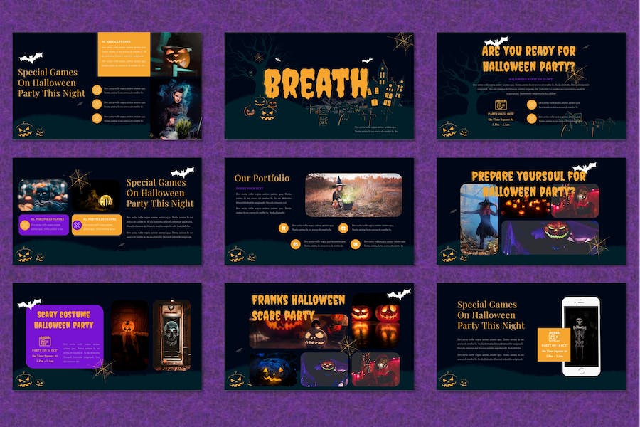 万圣节节日主题派对活动宣传Keynote模板 - PPT派