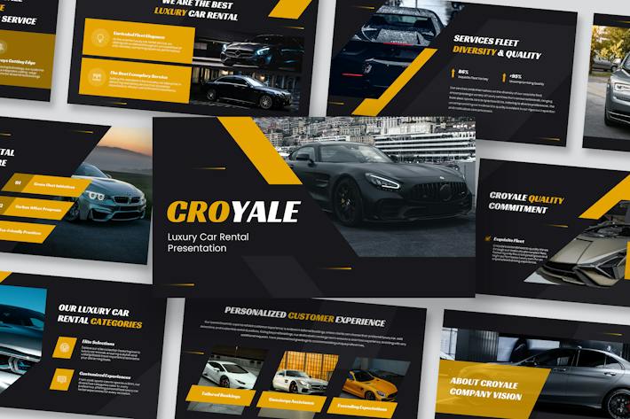 豪华汽车租赁高端出行服务方案PPT模板 - PPT派