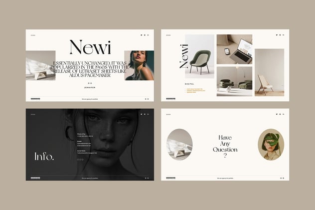 商务业务作品集投资组合展示PPT模板 - PPT派