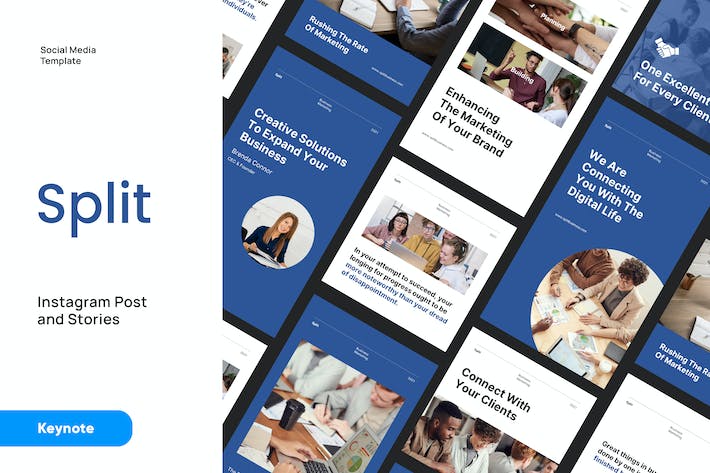 商业品牌 Instagram 内容发布Keynote演示模板 - PPT派