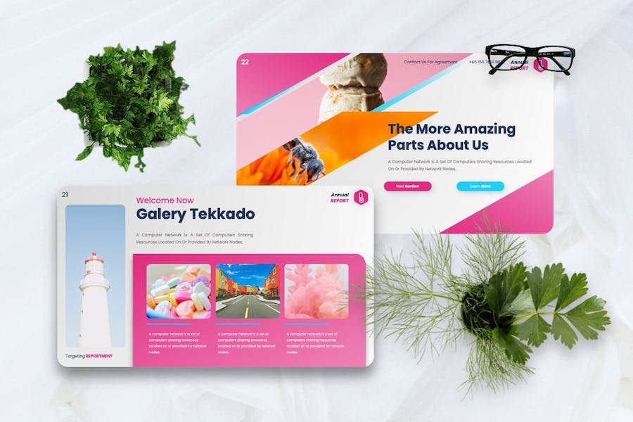 年度报告数据统计展示PPT模板 - PPT派