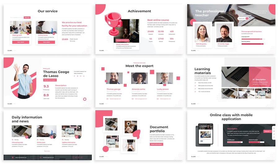 在线课程网课教育培训PPT模板 - PPT派