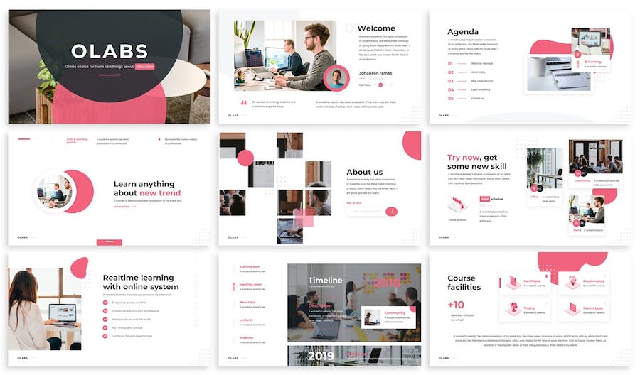 在线课程网课教育培训PPT模板 - PPT派