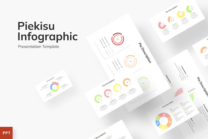 拼图风格数据图表展示PPT模板 - PPT派