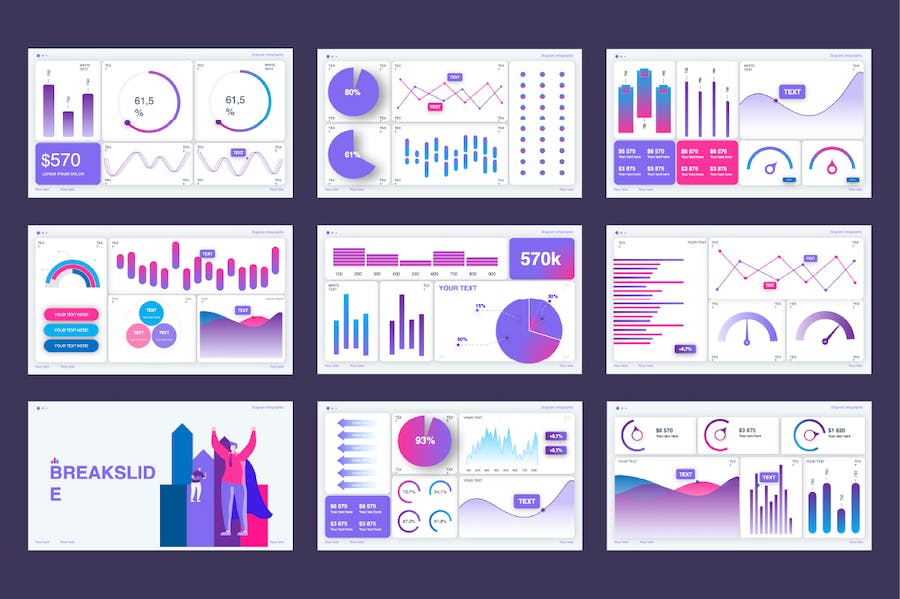 业务KPI关键指标数据可视化PPT模板 - PPT派