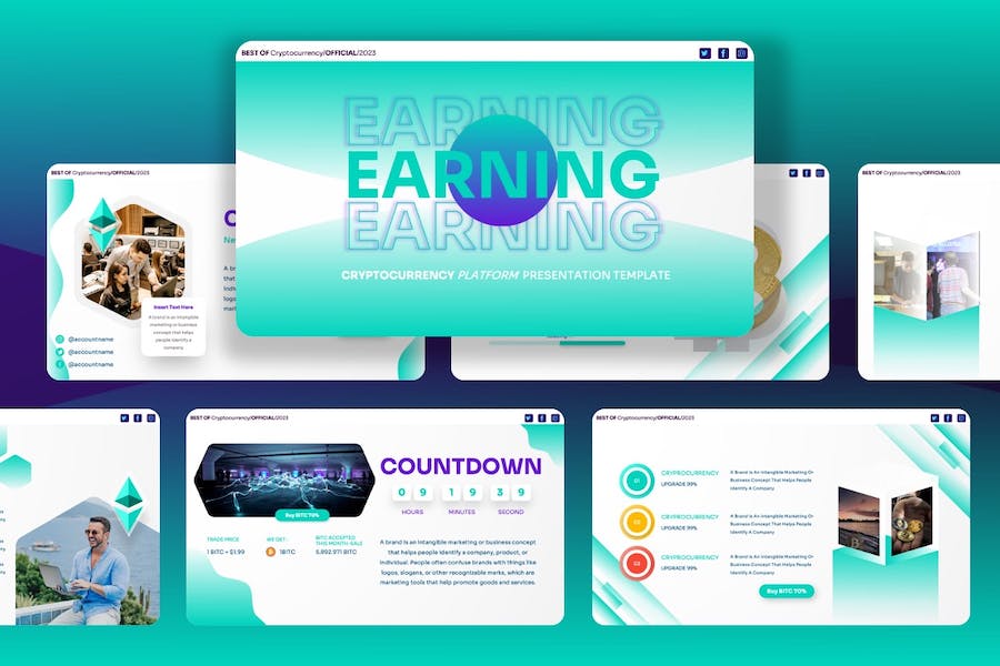 加密货币收益投资理财方案Keynote模板 - PPT派
