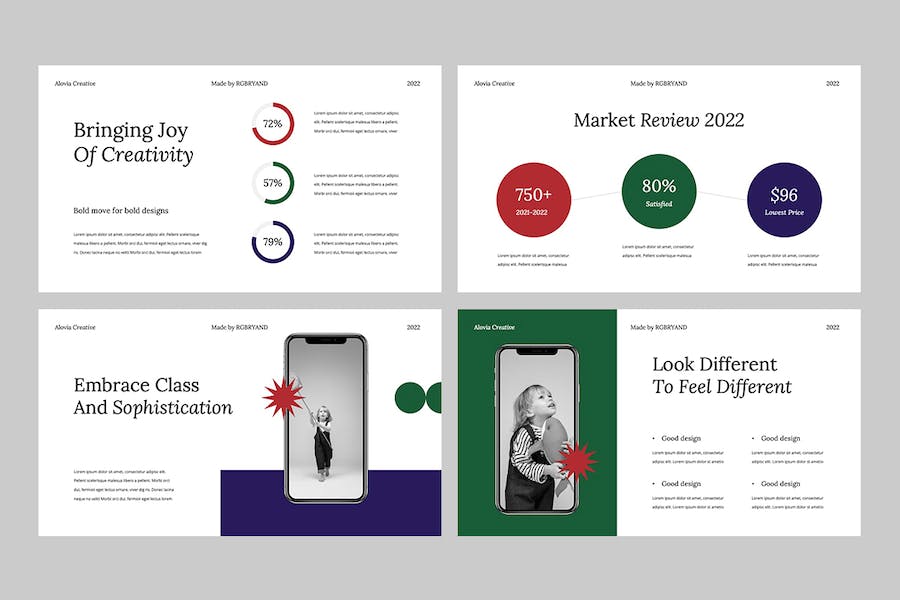 时尚美学图片排版设计作品集Keynote模板 - PPT派