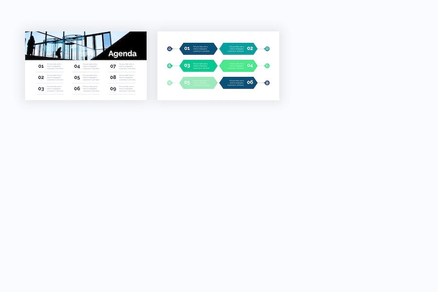 绿色商务会议议程日程安排信息图Keynote模板 - PPT派