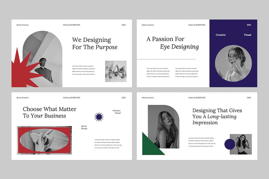 时尚美学图片排版设计作品集Keynote模板 - PPT派