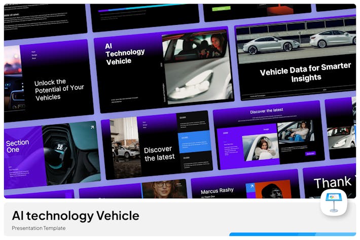 AI自动驾驶车辆人工智能技术keynote模板- PPT派