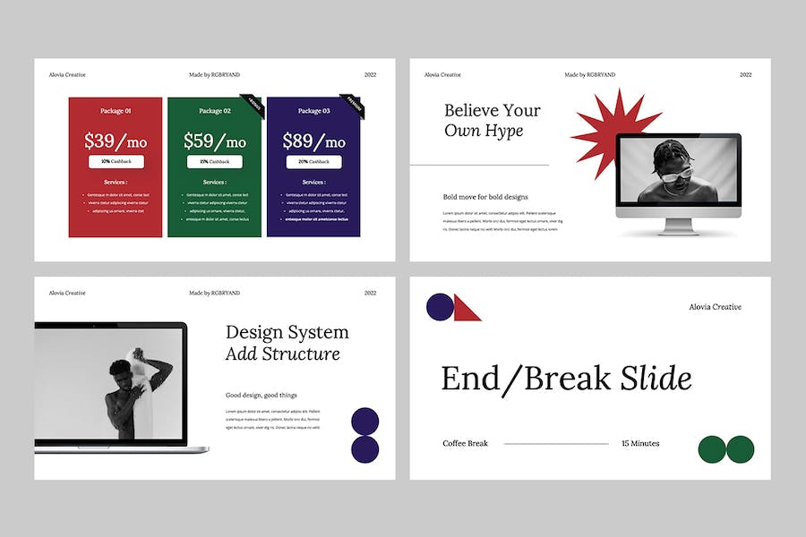 时尚美学图片排版设计作品集Keynote模板 - PPT派